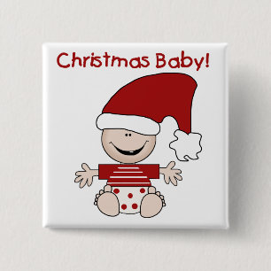 Christmas Baby T-shirts and Gifts 15 Cm Square Badge