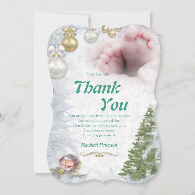 Christmas Baby Thank You Card (Front)