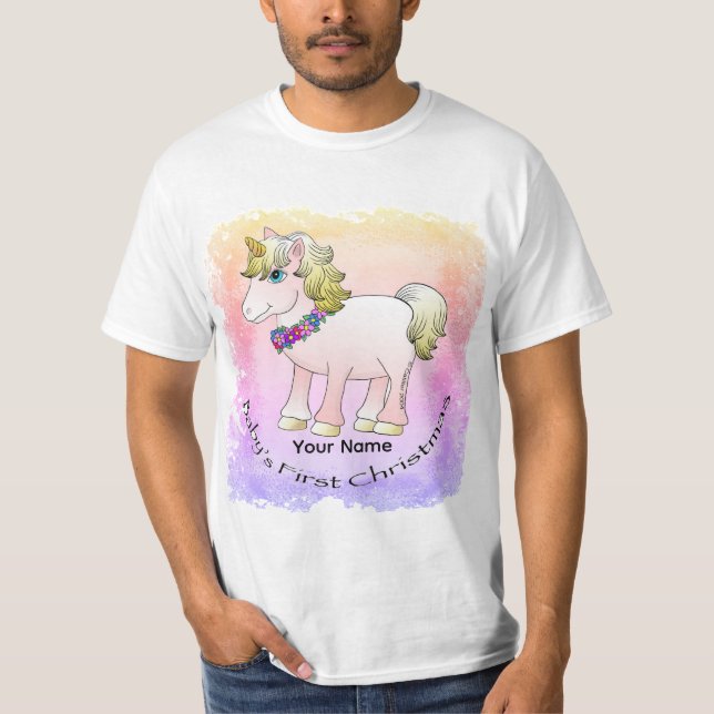 Christmas Baby Unicorn T-Shirt (Front)