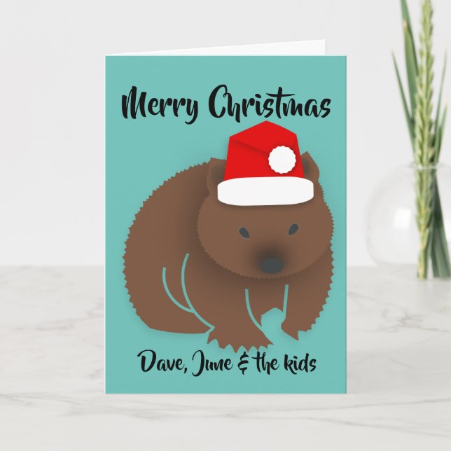 Christmas Baby Wombat Holiday Card (Front)