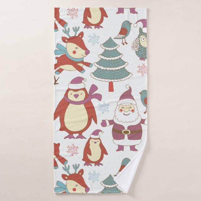 Christmas background bath towel (Bath Towel)