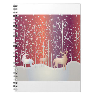 Christmas Background Deer Snow Snowflake Bokeh Notebook