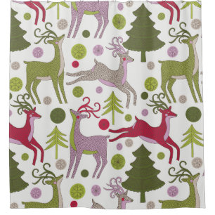 Christmas Background: Festive Season Design Shower Curtain