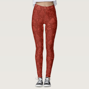 Christmas Background Seamless Patterns Leggings