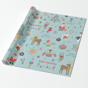 Christmas background, seamless wrapping paper patt