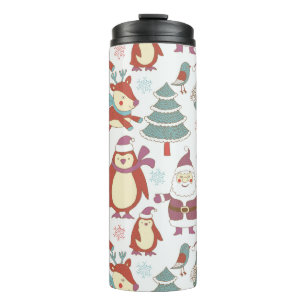 Christmas background thermal tumbler