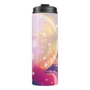 Christmas background with bokeh lightabstract, bac thermal tumbler