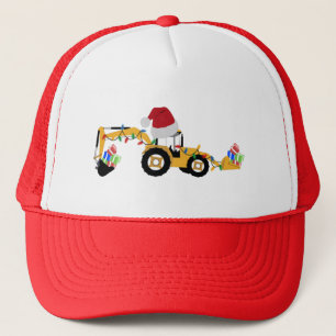 Christmas Backhoe Construction Truck Trucker Hat