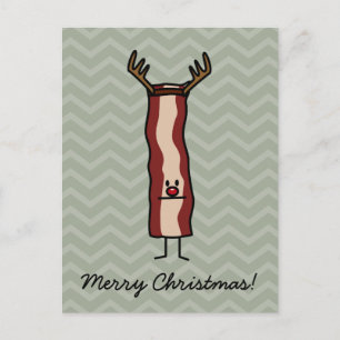 Christmas Bacon reindeer strip holiday red nose