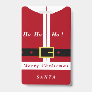 Christmas Badge Your Name Santa Claus Gift ID Badge