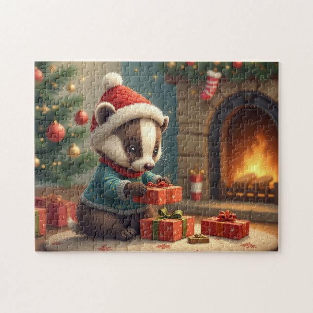 Christmas Badger Jigsaw Puzzle (Horizontal)