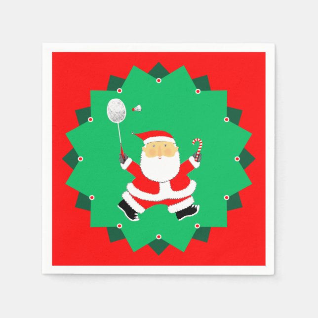 Christmas Badminton Napkin (Front)