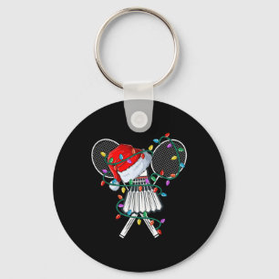 Christmas Badminton Xmas Santa Sports Hat Mens Wom Key Ring