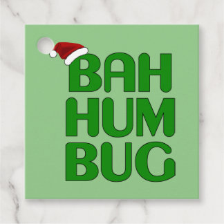 Christmas Bah Humbug Shirt Art-Xmas Humbug Santa Favour Tags