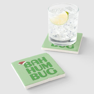 Christmas Bah Humbug Shirt Art-Xmas Humbug Santa Stone Coaster