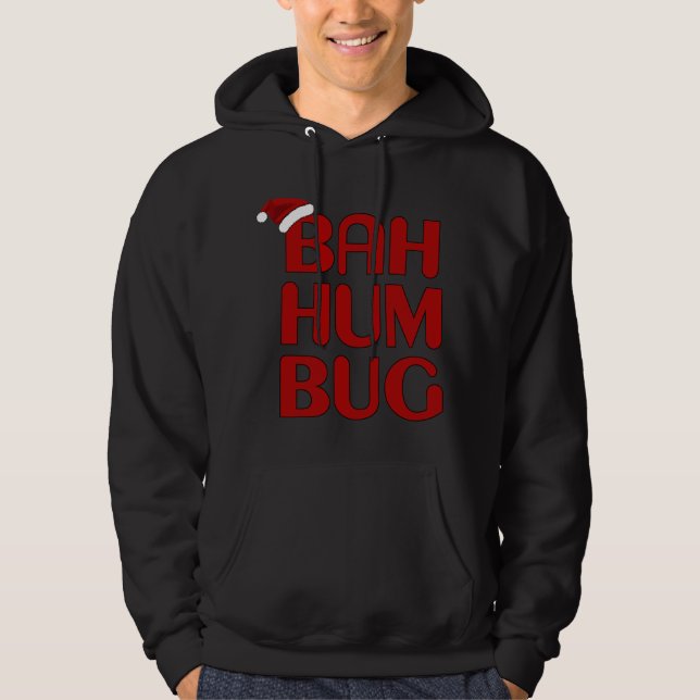Christmas Bah Humbug Shirt-Xmas Humbug Santa Hat Hoodie (Front)