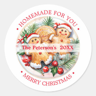CHRISTMAS Baked Goods Cookies Ginger man homemade Classic Round Sticker