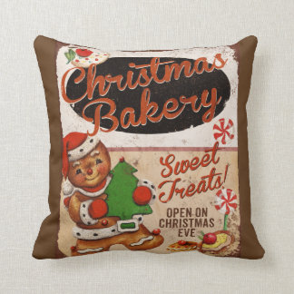 Christmas Bakery Gingerbread Throw Pillow