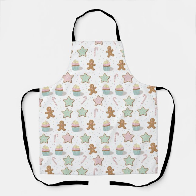 Christmas Bakery Treats Pattern Apron (Front)