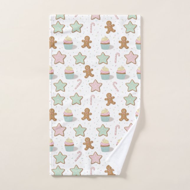 Christmas Bakery Treats Pattern Hand Towel (Hand Towel)