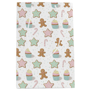 Christmas Bakery Treats Pattern Medium Gift Bag