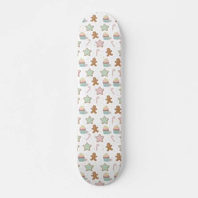 Christmas Bakery Treats Pattern Skateboard (Front)