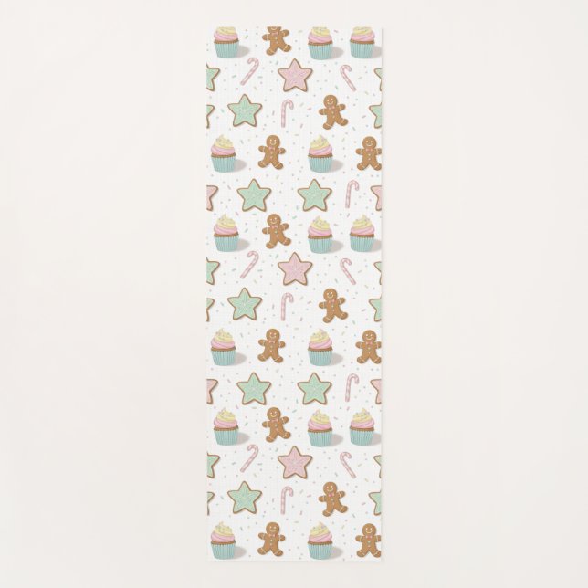 Christmas Bakery Treats Pattern Yoga Mat (Front)