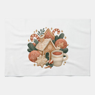 Christmas Bakery with Gingerbread House and Cocoa Tea Towel