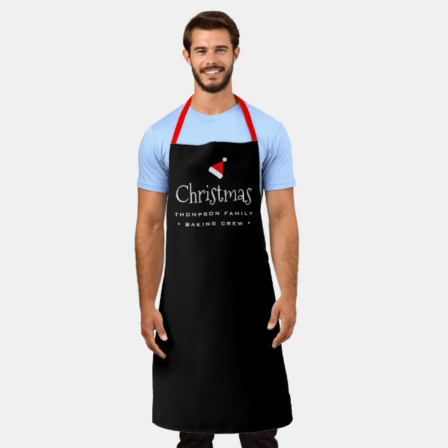 Christmas Baking Crew Custom Family Red White  Apron (Worn)