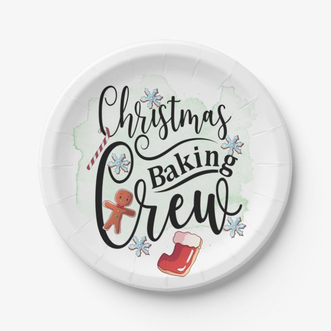 Christmas Baking Crew Paper Plate (Front)