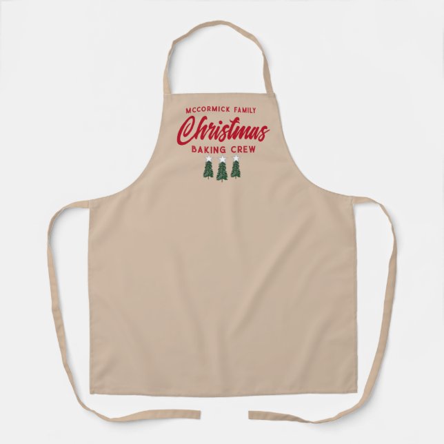Christmas Baking Crew Retro Family Personalised Apron (Front)