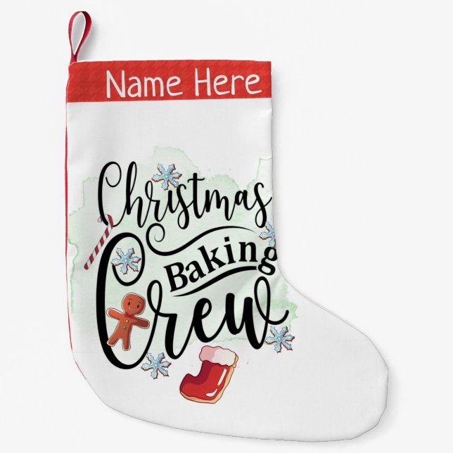 Christmas Baking Crew Small Christmas Stocking (Front)