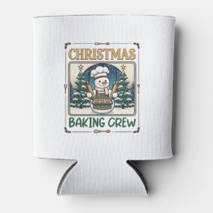 Christmas Baking Crew Snowman Chef Gingerbread Coo Can Cooler