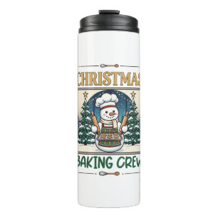 Christmas Baking Crew Snowman Chef Gingerbread Coo Thermal Tumbler