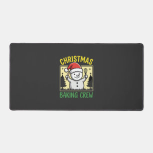 Christmas Baking Crew Snowman Holiday Desk Mat