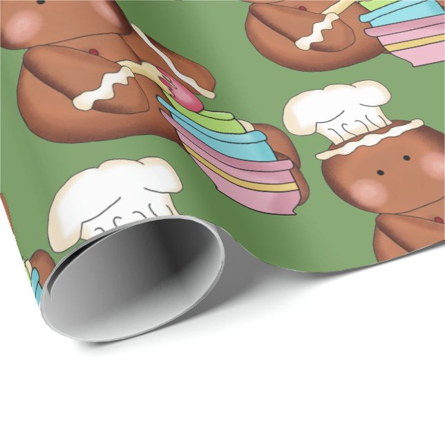 Christmas baking gingerbread Holiday party wrap Wrapping Paper (Roll Corner)