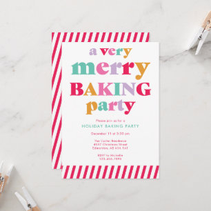 Christmas Baking Party Colourful Holiday Cookies Invitation