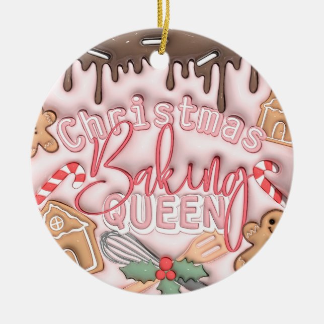 christmas baking queen ornament (Front)
