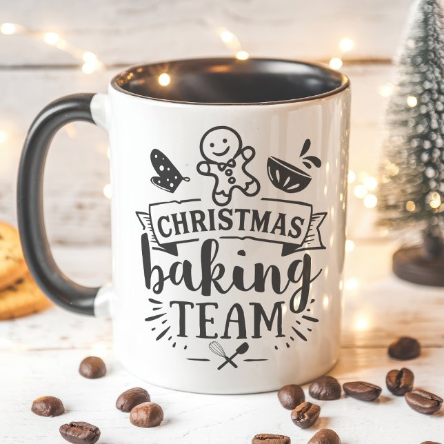 Christmas Baking Team Cute Black Holiday Mug (Creator Uploaded)