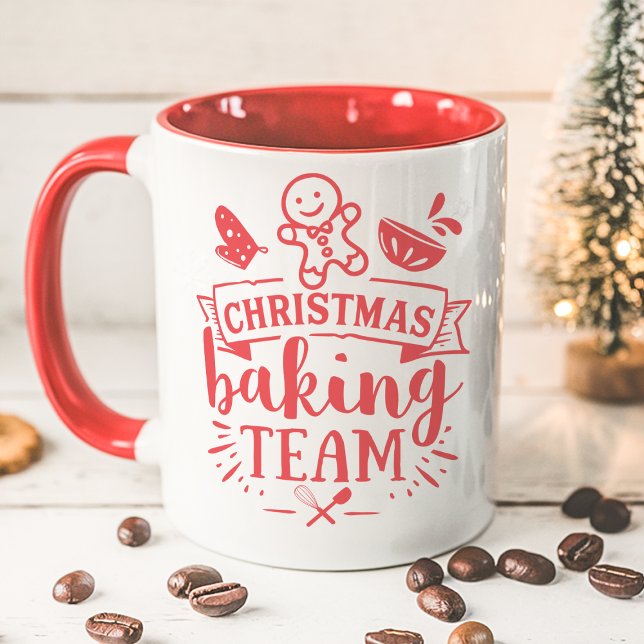 Christmas Baking Team Cute Red Holiday Mug (Creator Uploaded)