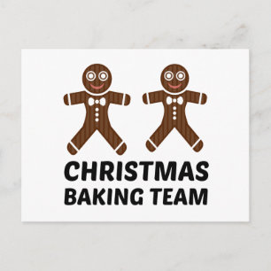 CHRISTMAS BAKING TEAM GINGERBREAD POSTCARD