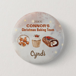 Christmas Baking Team Personalised Button