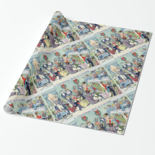 Christmas Ball at Catville, Louis Wain Wrapping Paper