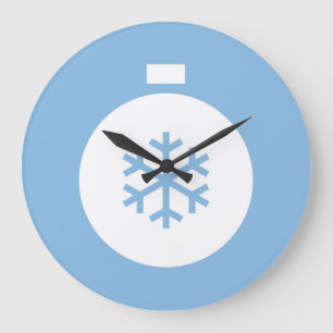 Christmas Ball Blue Large Clock