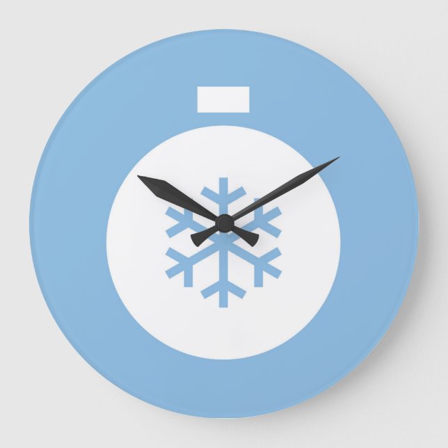 Christmas Ball Blue Large Clock (Front)