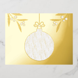 Christmas ball foil holiday postcard
