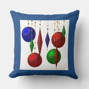 christmas ball on white background cushion