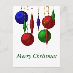 christmas ball on white background holiday postcard