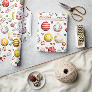 Christmas-Ball-Ornament Pattern Wrapping Paper