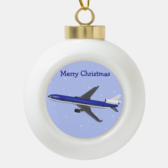 Christmas Ball Ornaments - Aeroplane (Front)